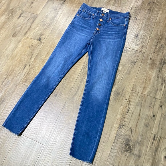 Madewell 9" Mid-Rise Skinny Open Button Fly Roller Jeans Women's Size 25 - Picture 2 of 11